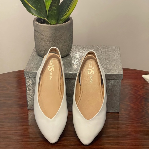 YOSI SAMRA VENUS BALLET FLATS in White